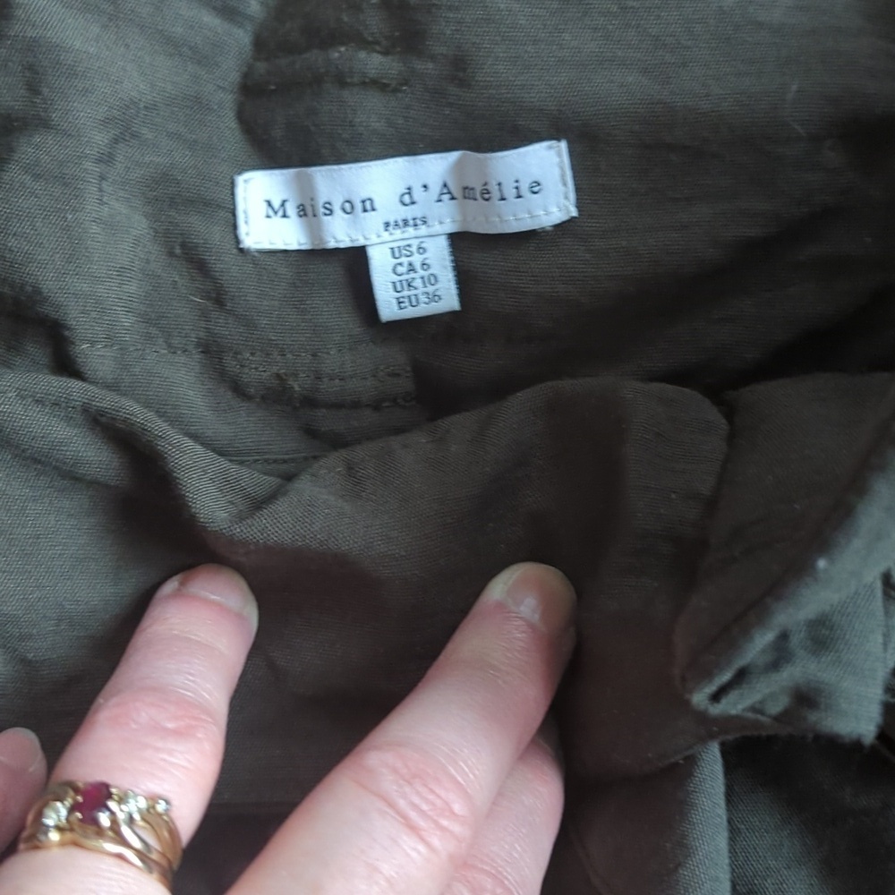 Women's Paperbag Waist Hunter Green Shorts - Picture 3 of 9